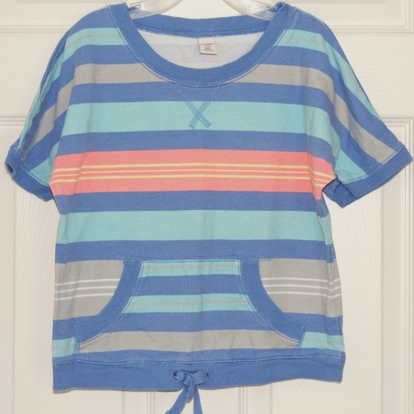 Old Navy Girls Size 8, Striped Short-Sleeve Sweatshirt, 100% Cotton - Picture 1 of 4
